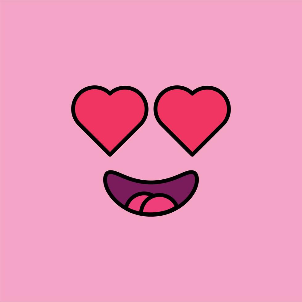 amor, romántico emoji ilustración vectorial vector