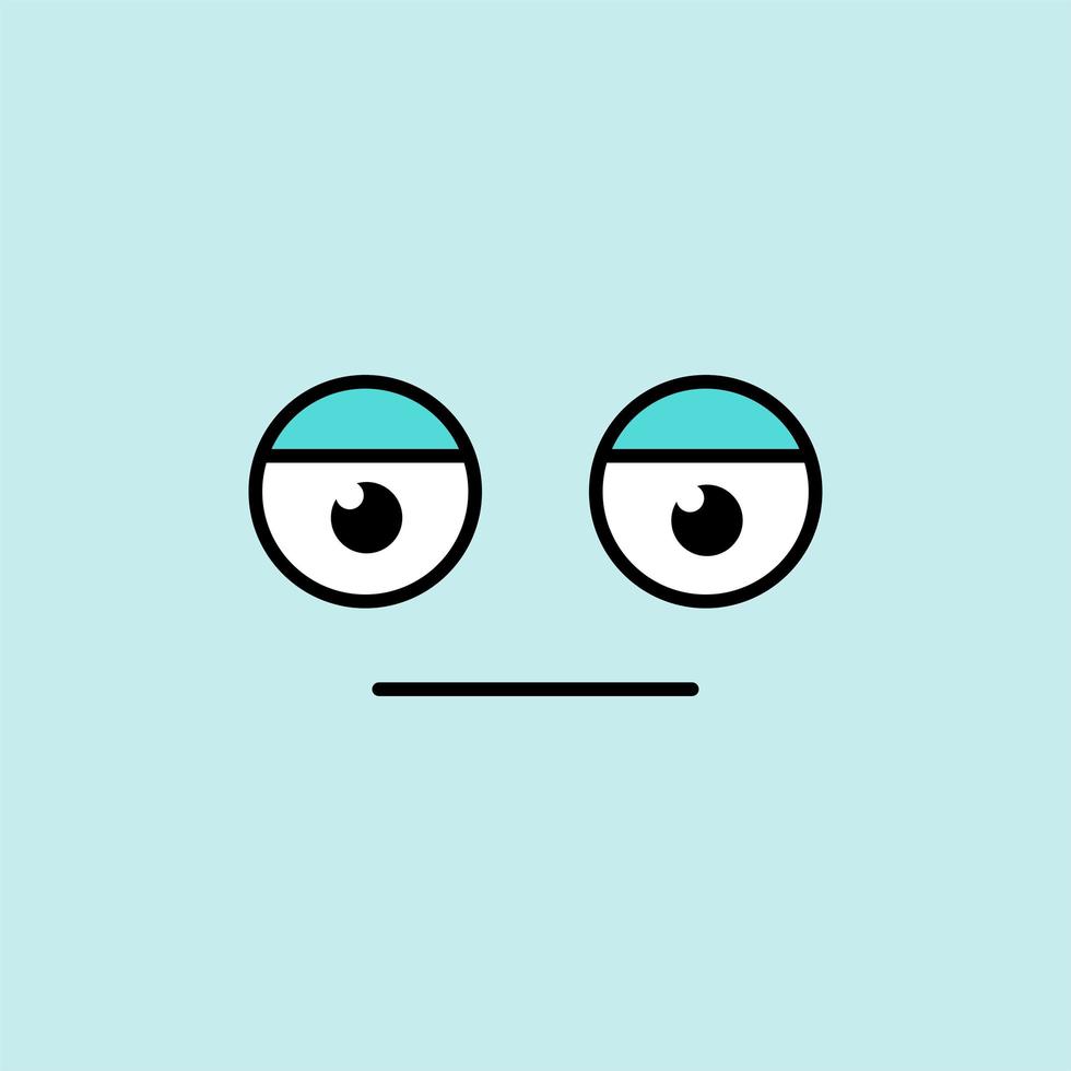 neutral, cara de póquer emoji ilustración vectorial vector