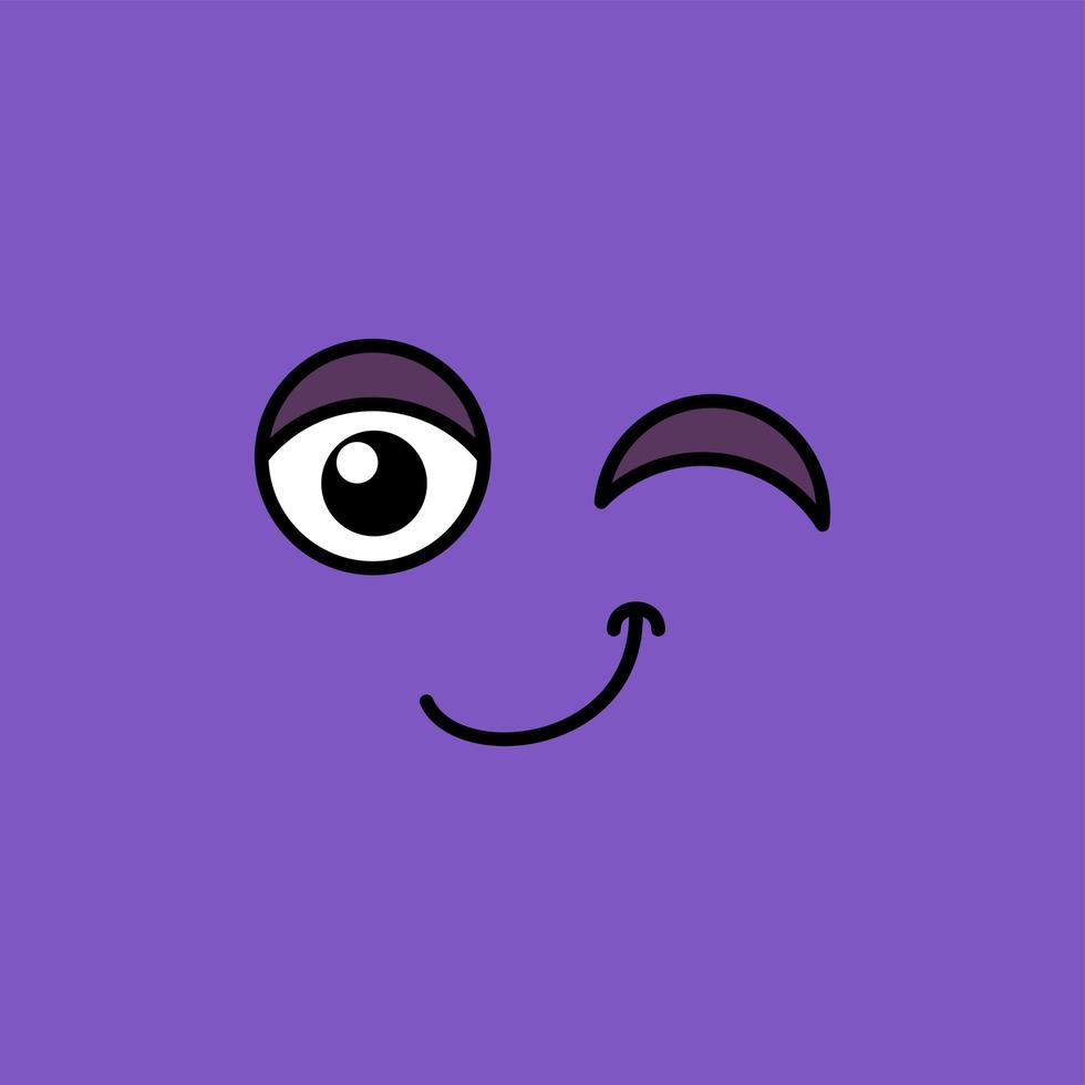 Ilustración de vector de emoji guiño sonriente