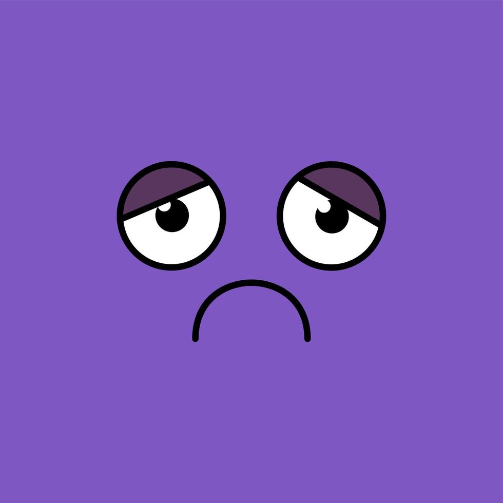 Sad, depressed emoji vector illustration