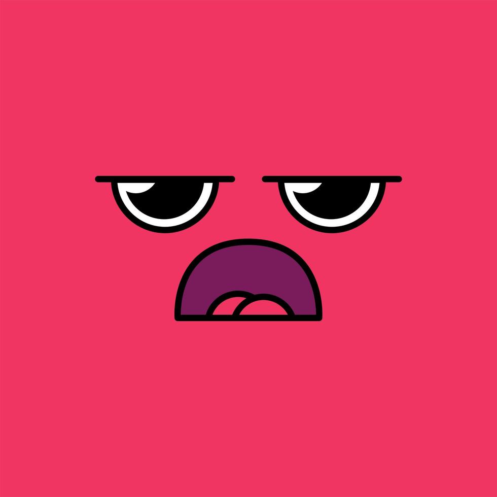 Grumpy, frown emoji vector illustration