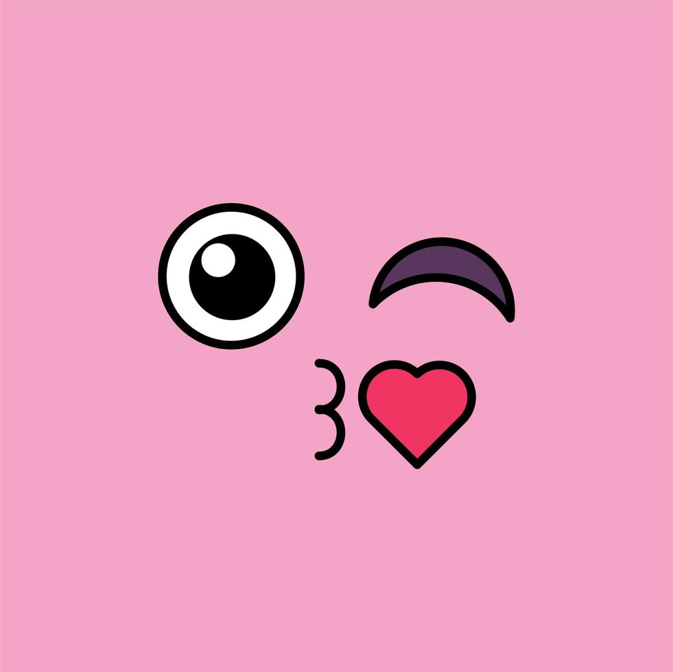 beso, ilustración de vector de emoji romántico