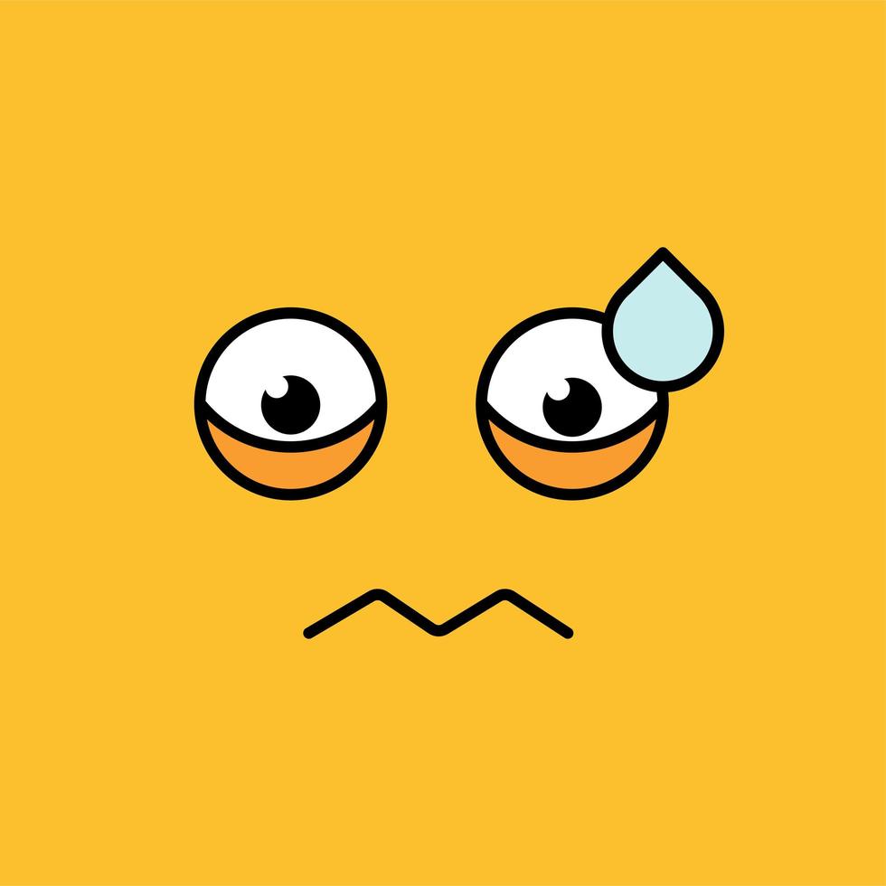 Worried, nervous emoji vector illustration