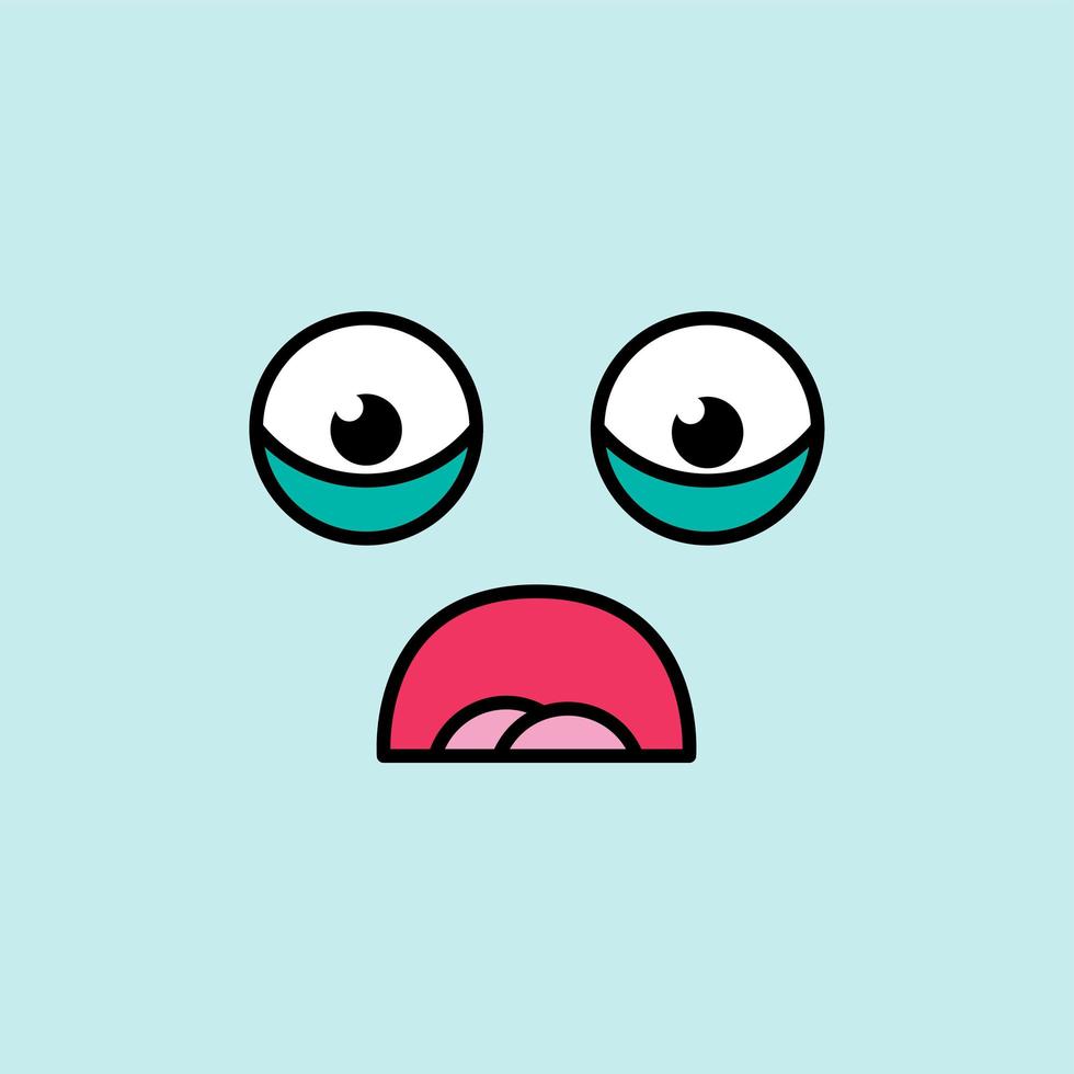Ilustración de vector de emoji sorprendido, asustado