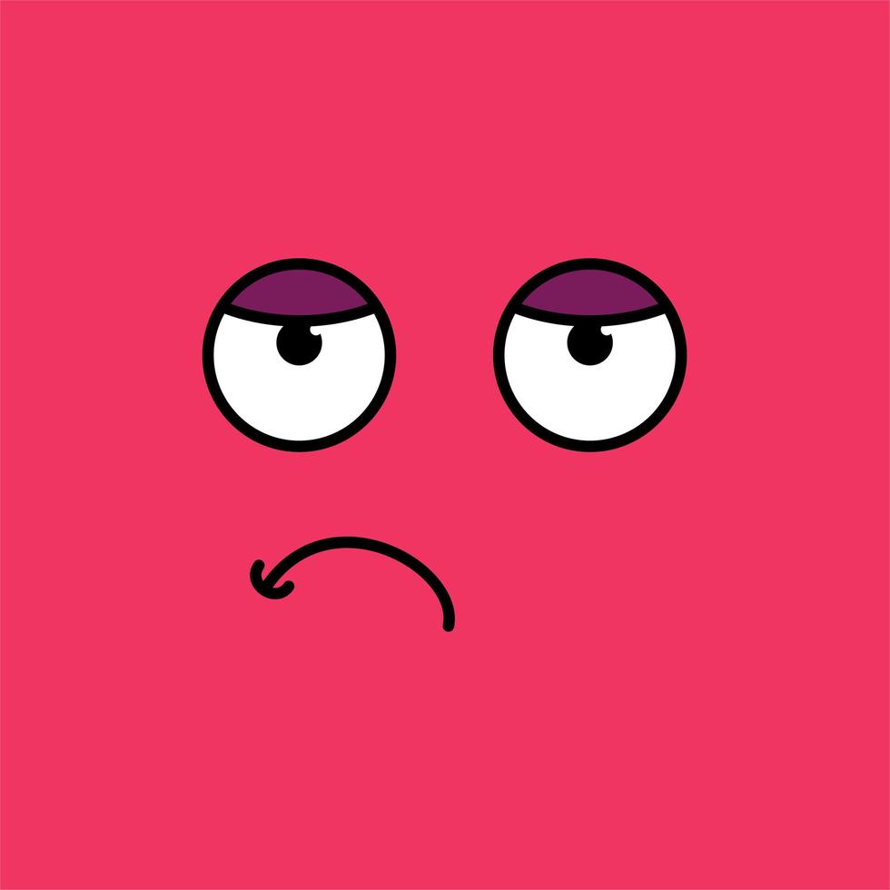 Ilustración de vector de emoji aburrido y cansado