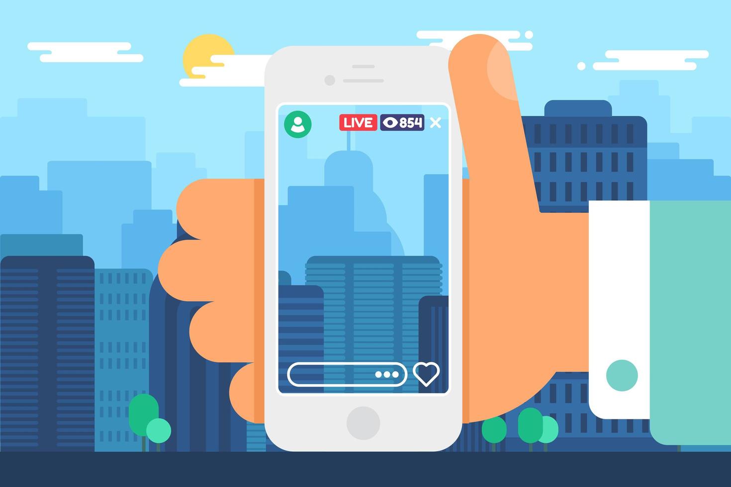 Traveler live stream concept vector illustration