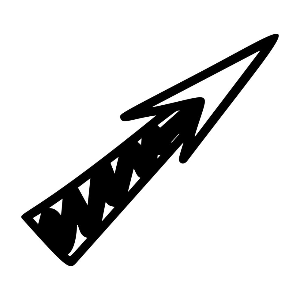 Right arrow hand drawn illustration vector