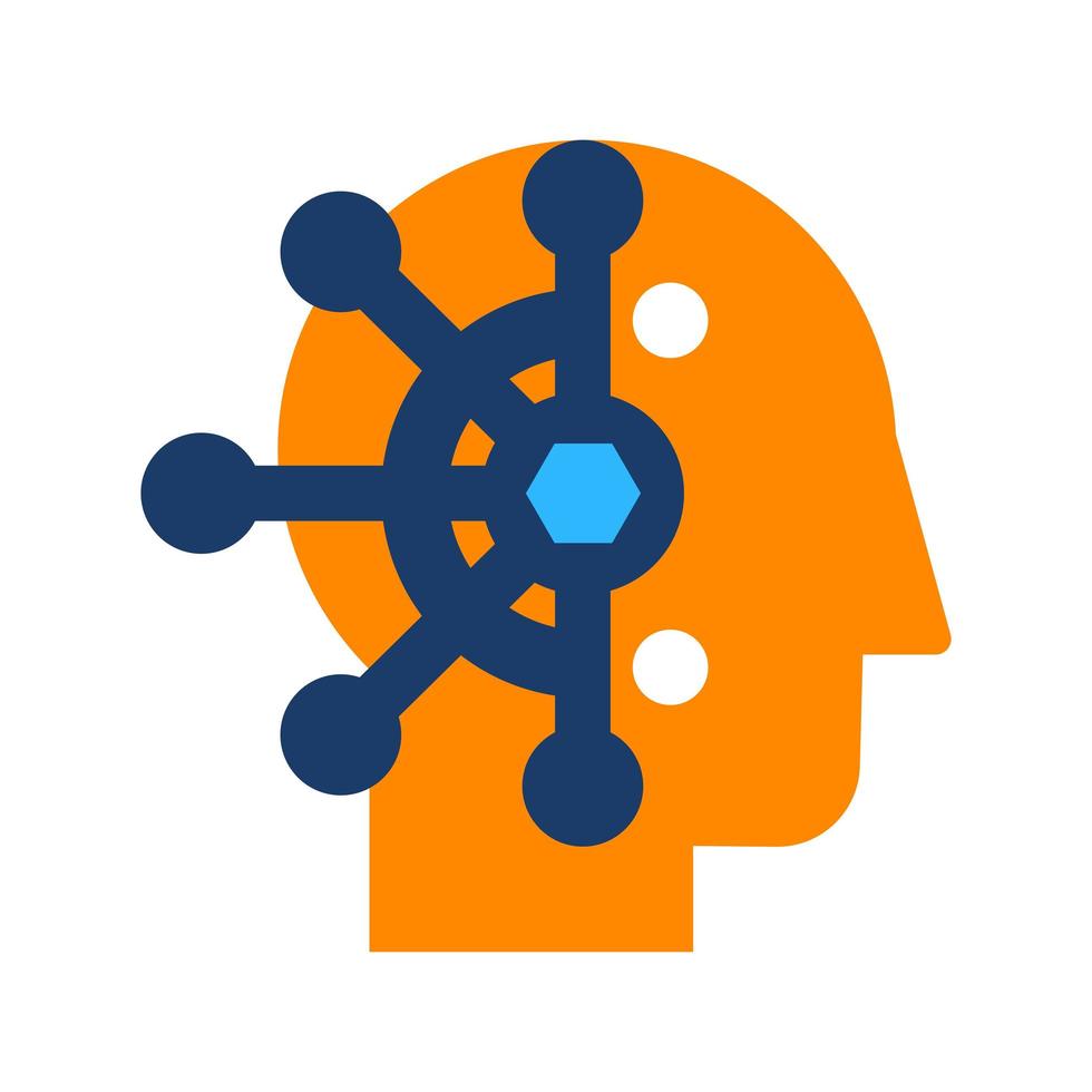 Mind control, thought manipulation flat vector icon