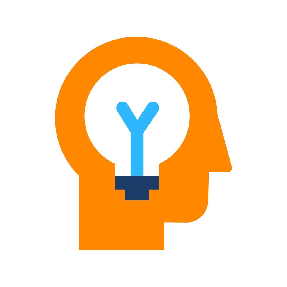 Idea generation and brainstorming flat vector icon