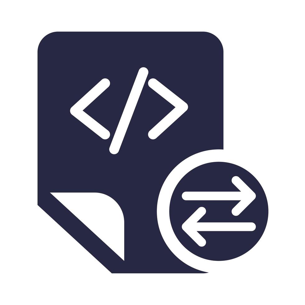 codificación de archivos de script intercambiando símbolo glifo icono vectorial vector