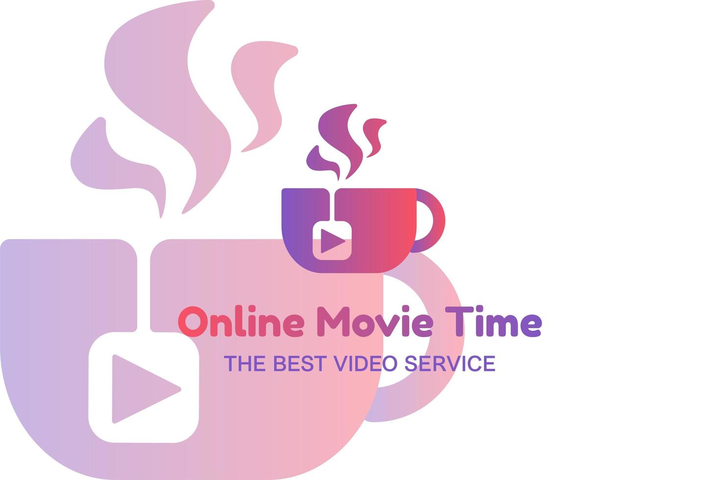 Online movie flat logo template vector