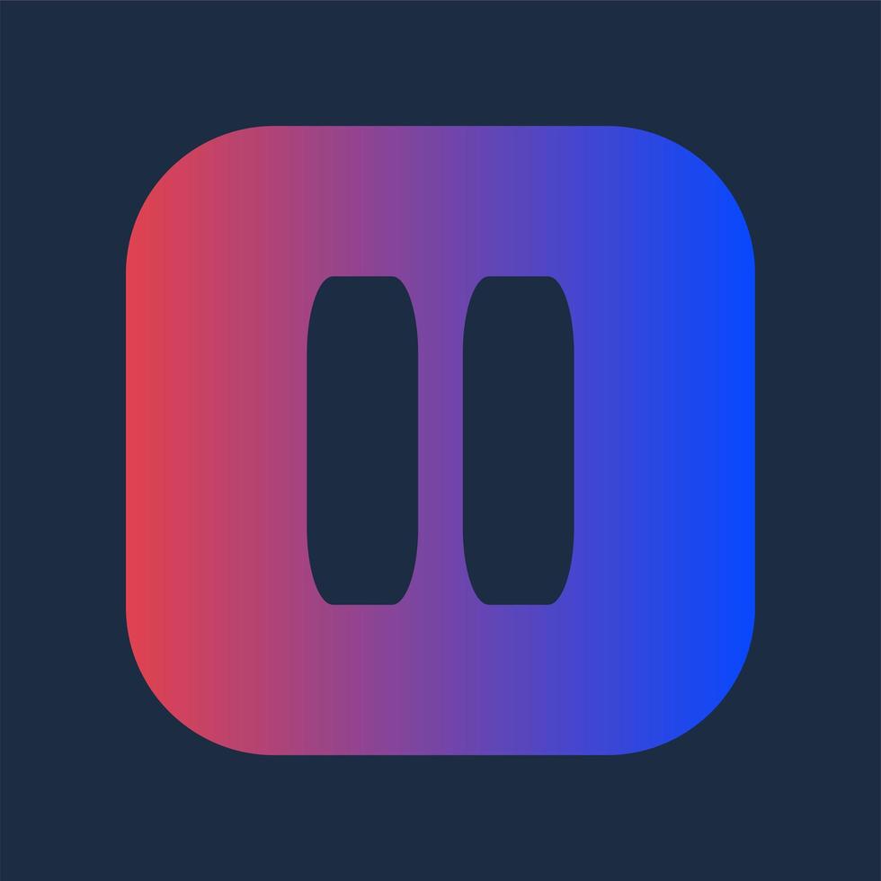 Design Media Record Player Pushbutton Pause Icon vector