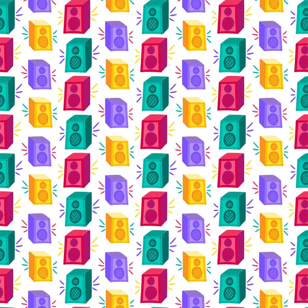 Stereo system flat seamless pattern vector