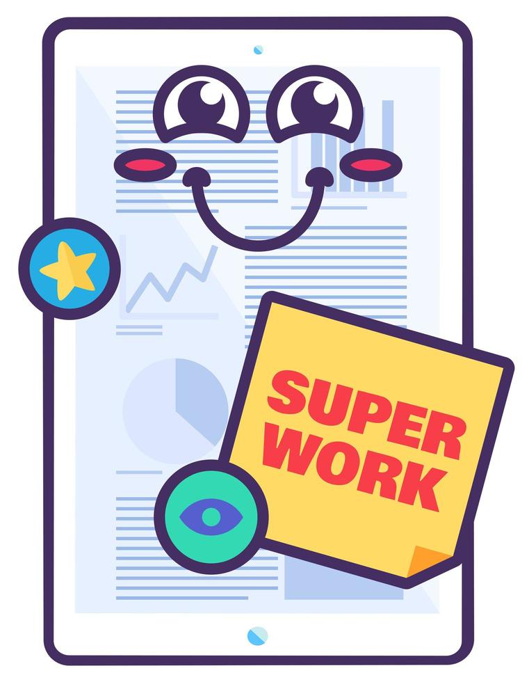 Super work appreciation sign for school reward vector