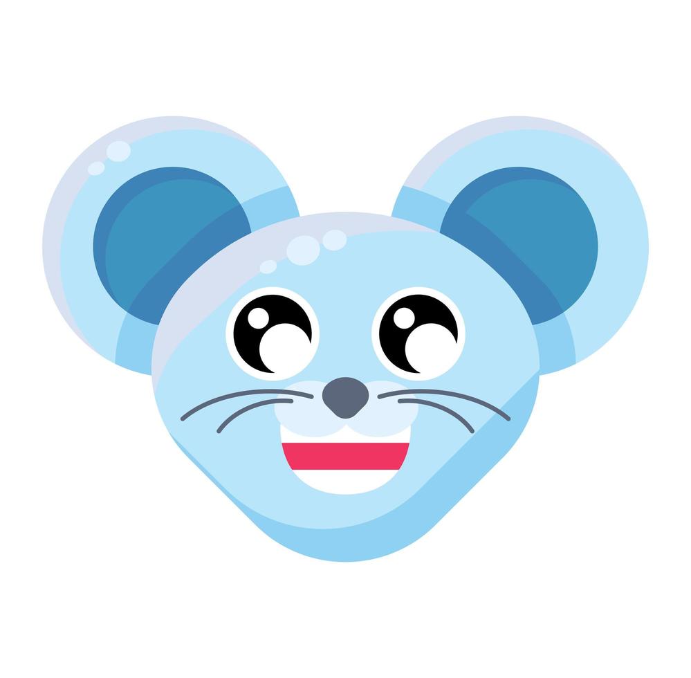 emoji lindas graciosas animales ratón feliz expresión vector