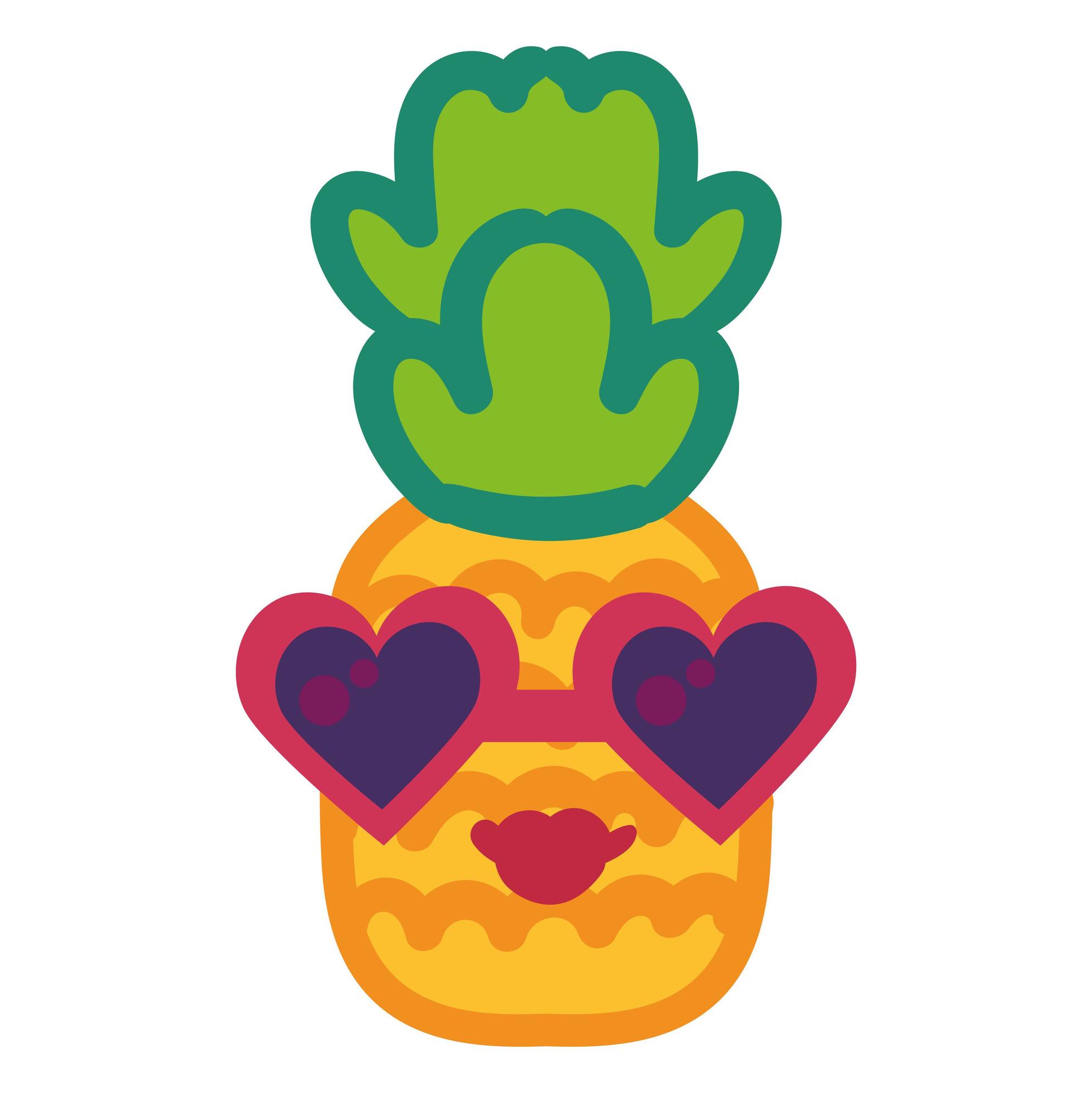 Cute pineapple emoji hand drawn illustration 4818774 Vector Art at Vecteezy