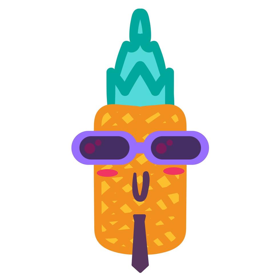 Punk pineapple cartoon vector emoji