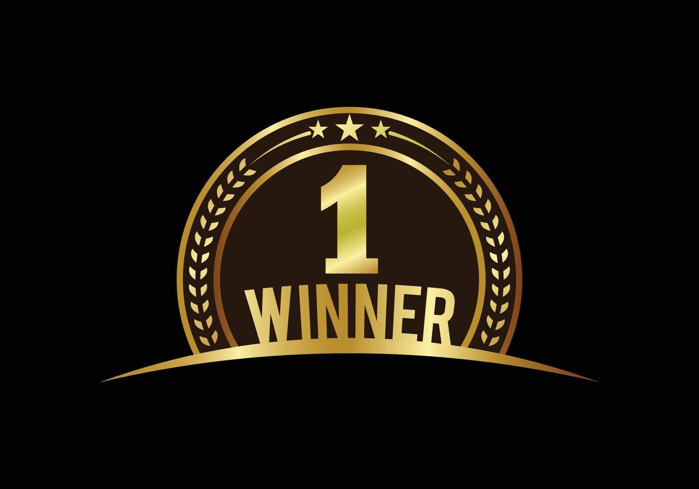 Golden number-one icon, Award, champion, winner, success concept