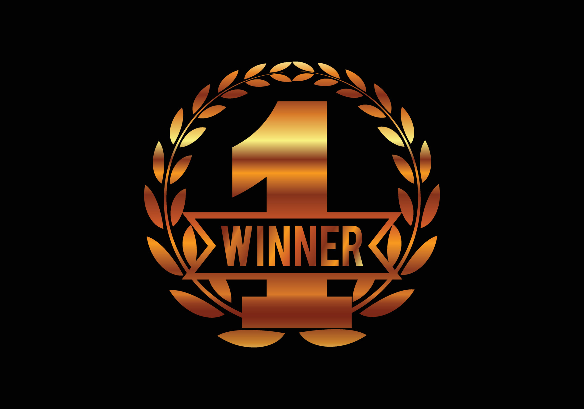 Golden number-one icon, Award, champion, winner, success concept