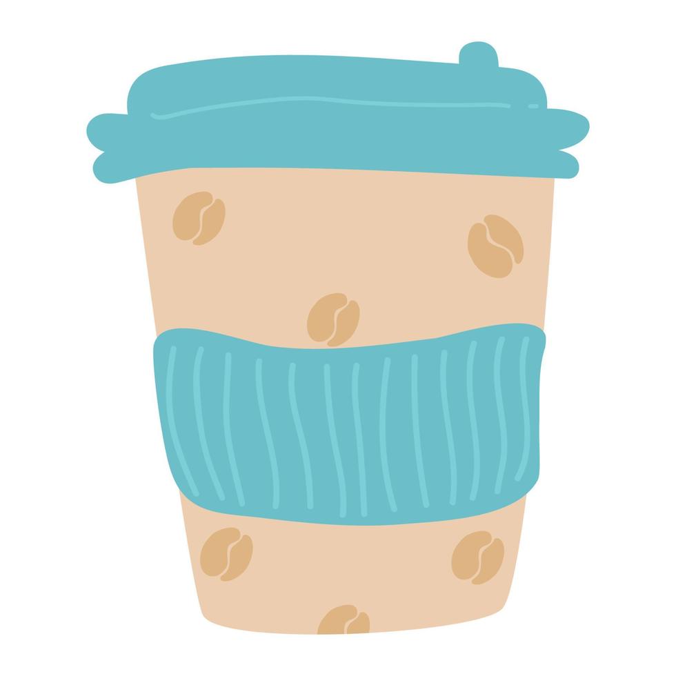 Reusable coffee cup eco friendly vector
