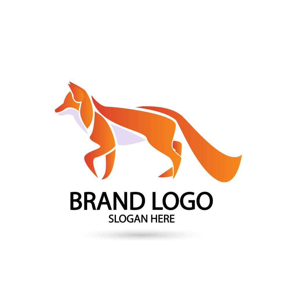 Creative fox Animal Modern Simple Design Concept logo set. Vector Illustration