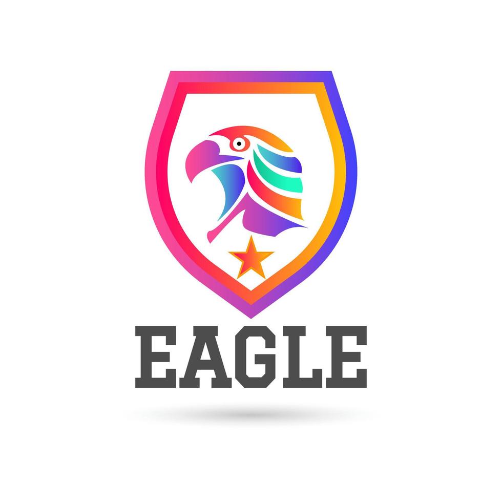 Falcon,eagle logo icon vector illustration design. Gradient Color