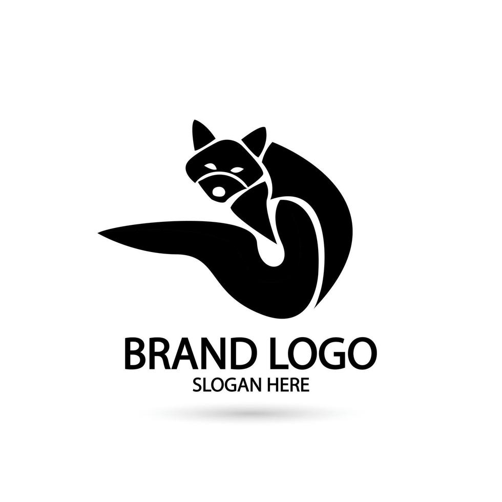 Creative fox Animal Modern Simple Silhouette Design Concept logo set. Vector Illustration