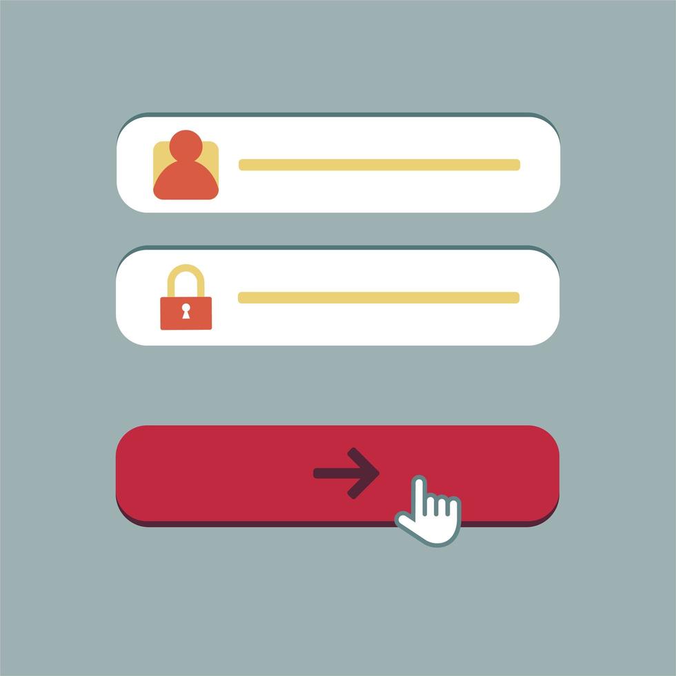 Web Template of Computer Login Form vector