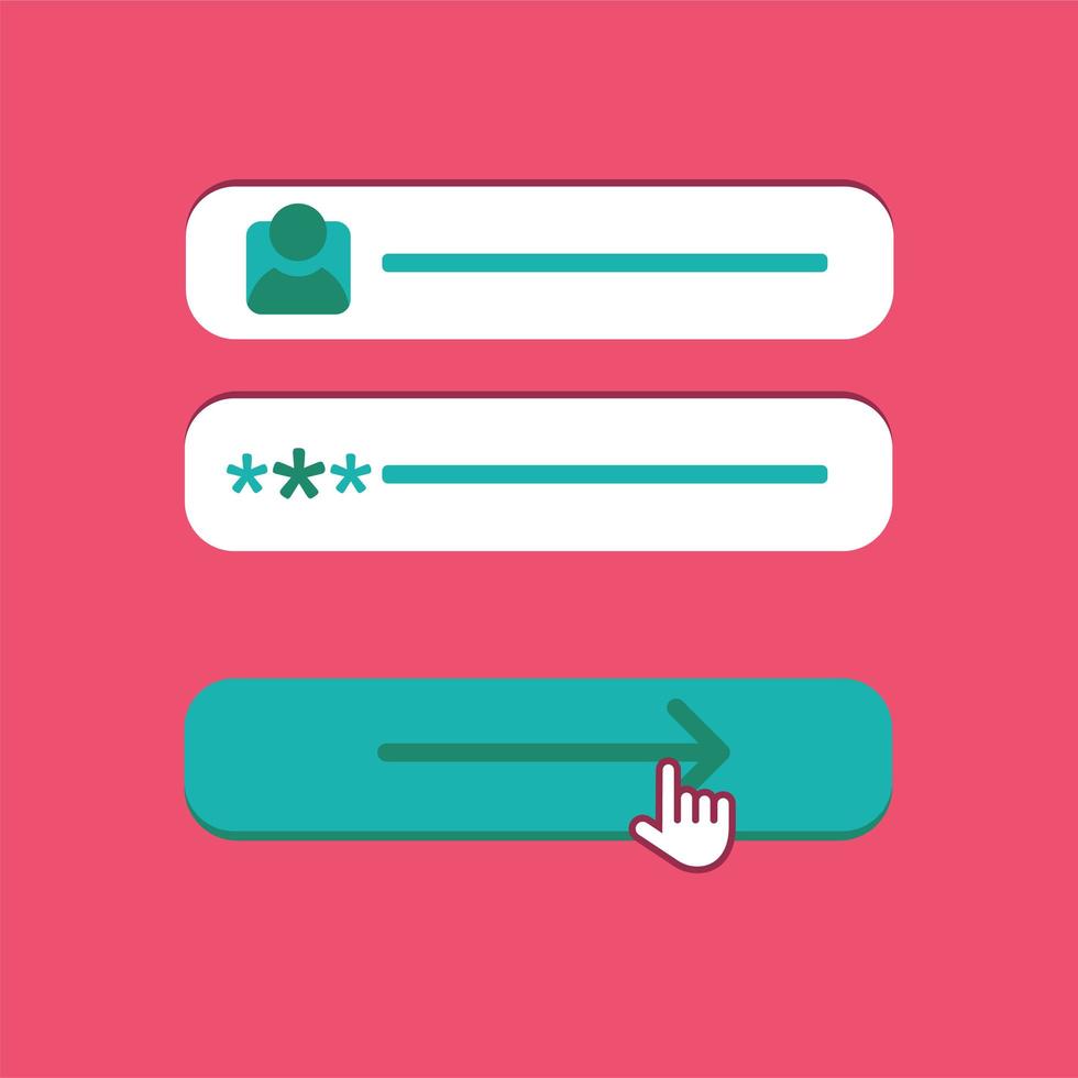 Web Template of Computer Login Form vector