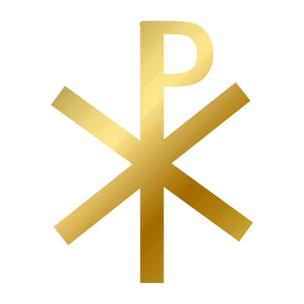 Chi rho symbol isolated christianity religion sign vector