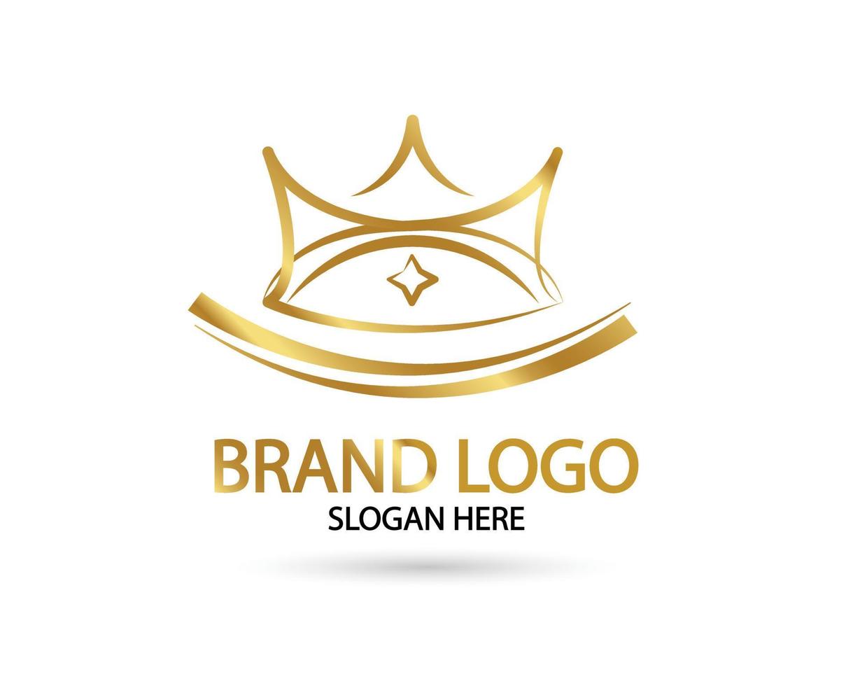 gran lujo corona de oro diseño de vector de logotipo real y elegante