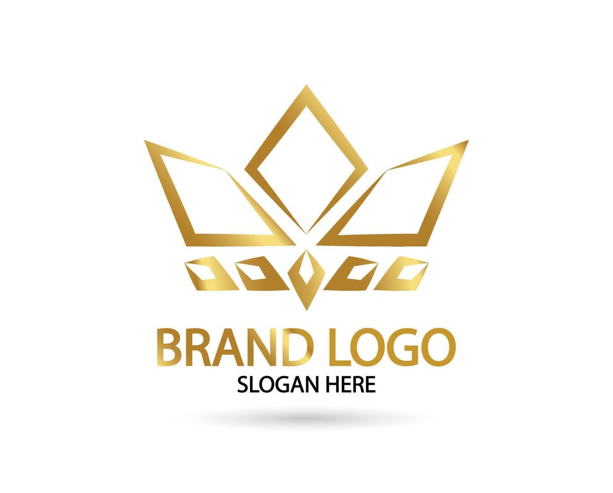 gran lujo corona de oro diseño de vector de logotipo real y elegante