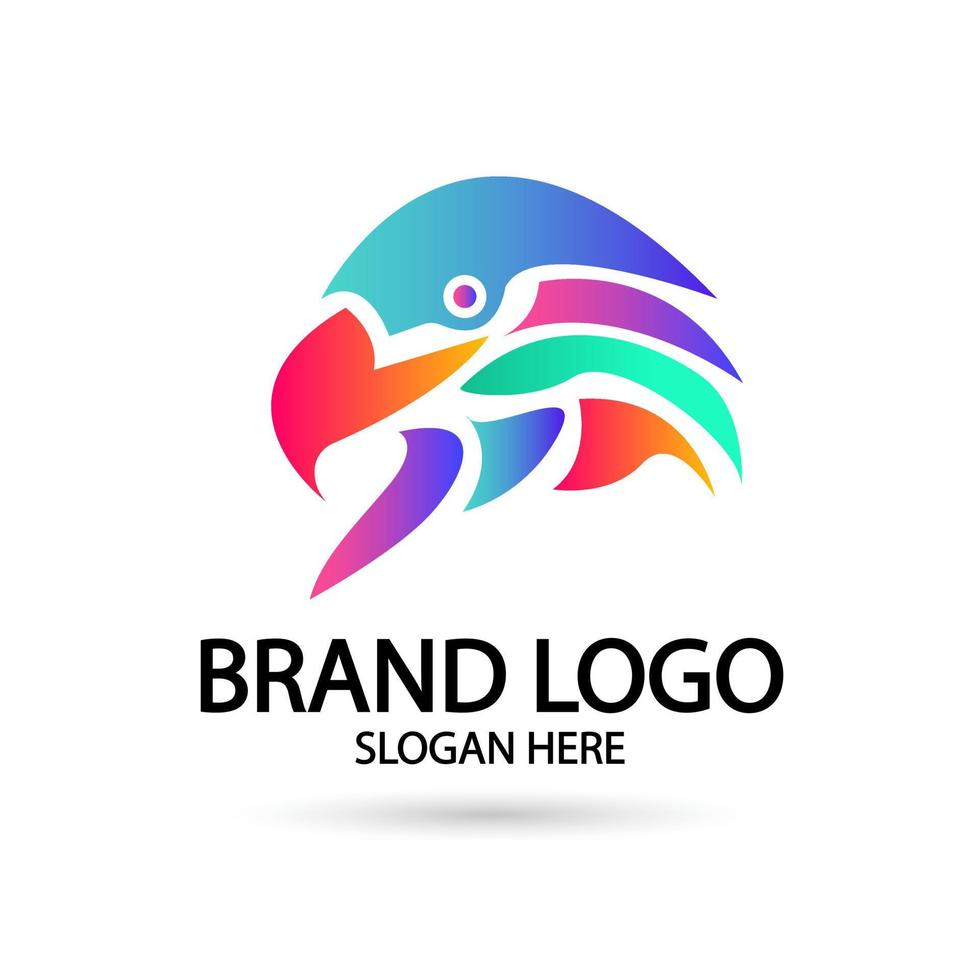 Falcon,eagle logo icon vector illustration design. Gradient Color
