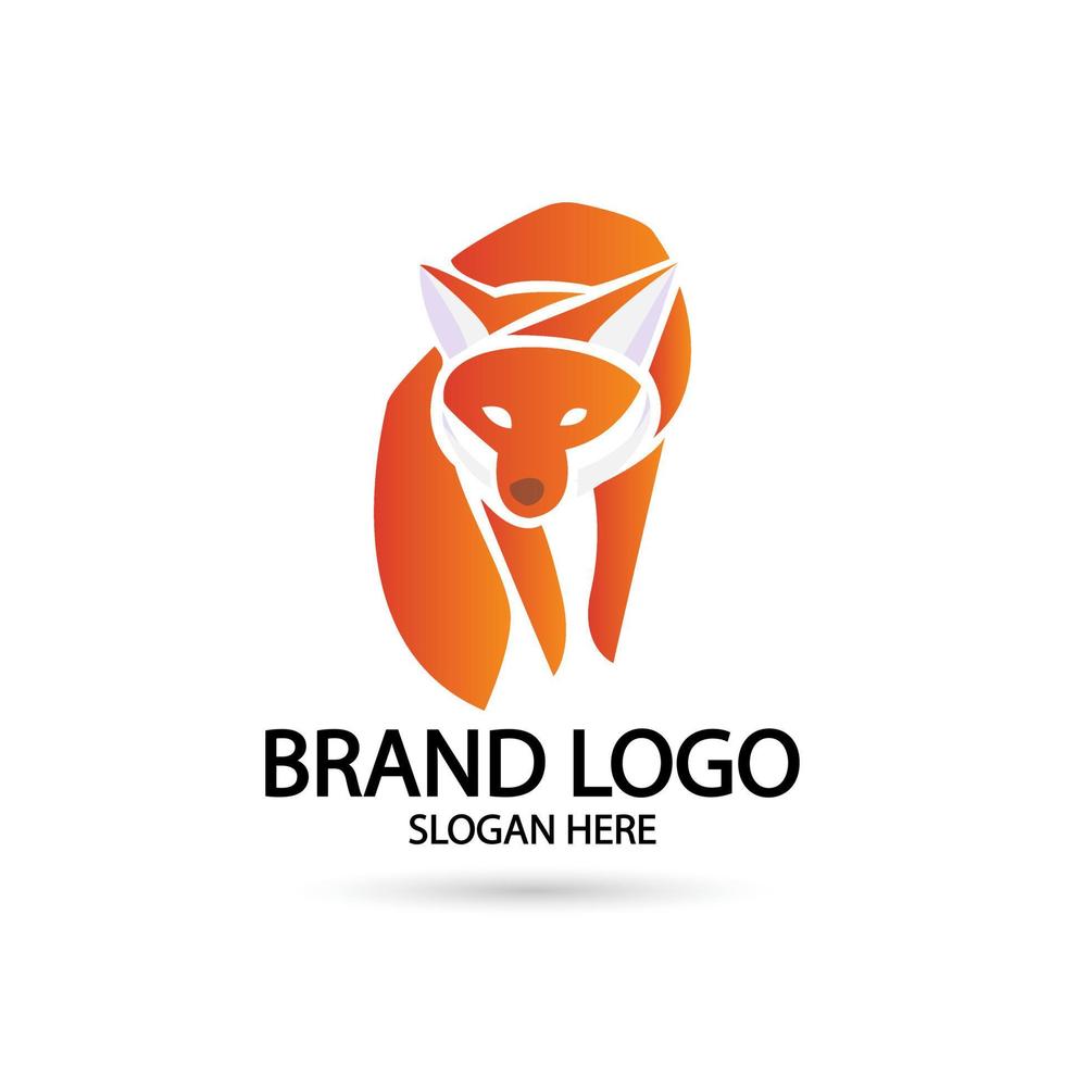 Creative fox Animal Modern Simple Design Concept logo set. Vector Illustration
