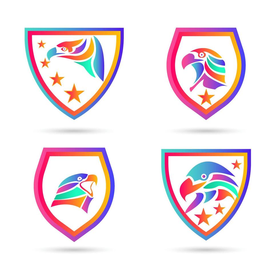 Falcon,eagle logo icon vector illustration design. Gradient Color