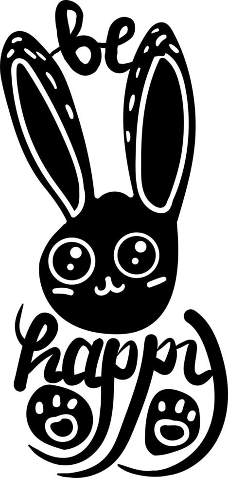 Kawaii rabbit hand drawn illustration vector