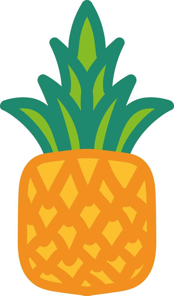 Whole pineapple hand drawn vector illustration