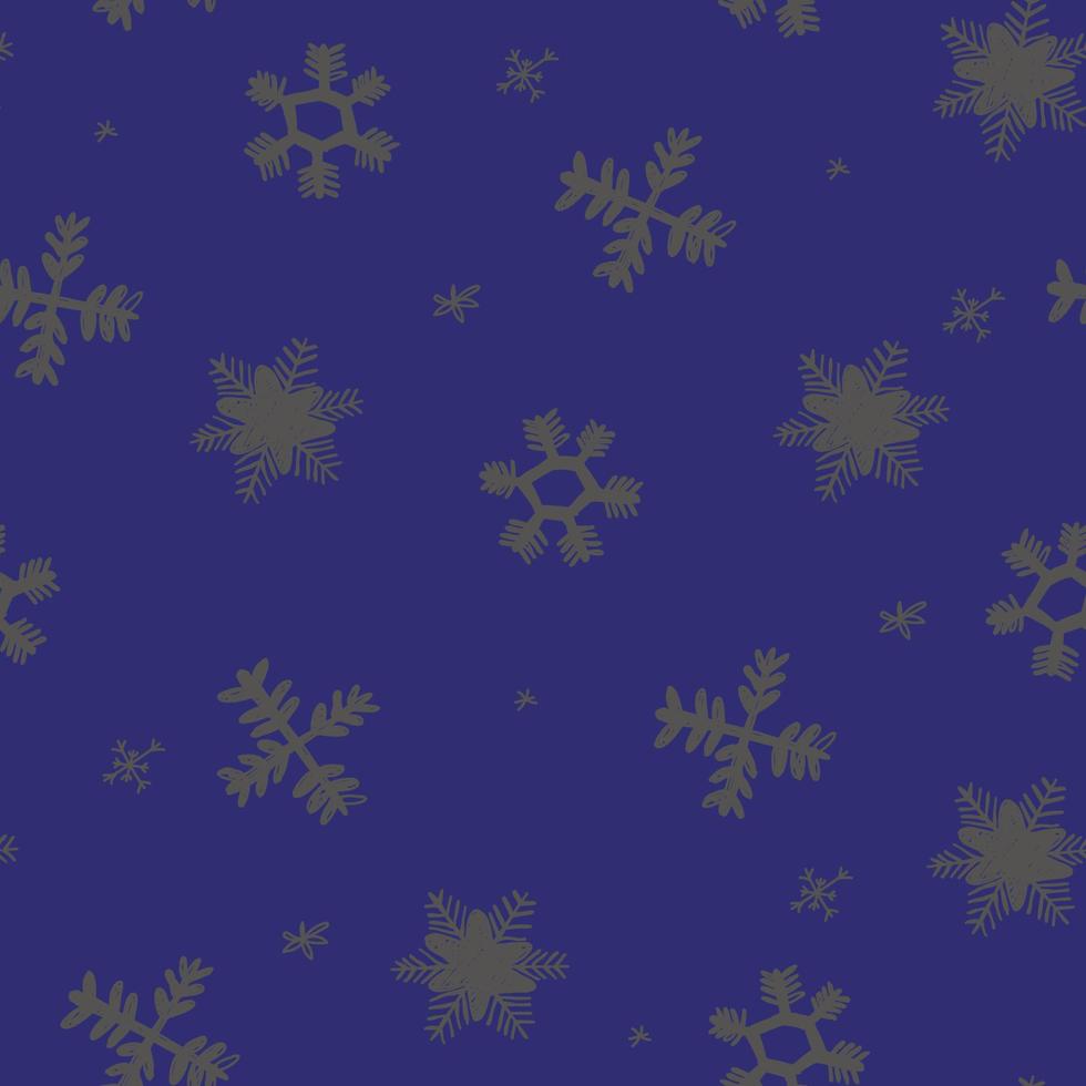Falling snowflakes background. Seamless pattern snowflake. Design texture winter season for prints. Handdrawn snowflakes. Snowflake in doodle style vector
