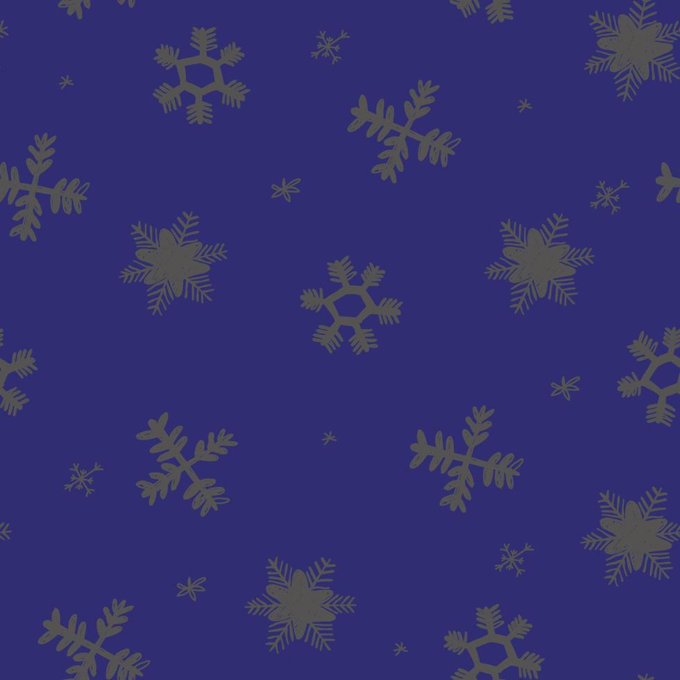 Fondo de copos de nieve cayendo. copo de nieve de patrones sin fisuras. diseño textura temporada de invierno para estampados. copos de nieve dibujados a mano. copo de nieve en estilo doodle vector