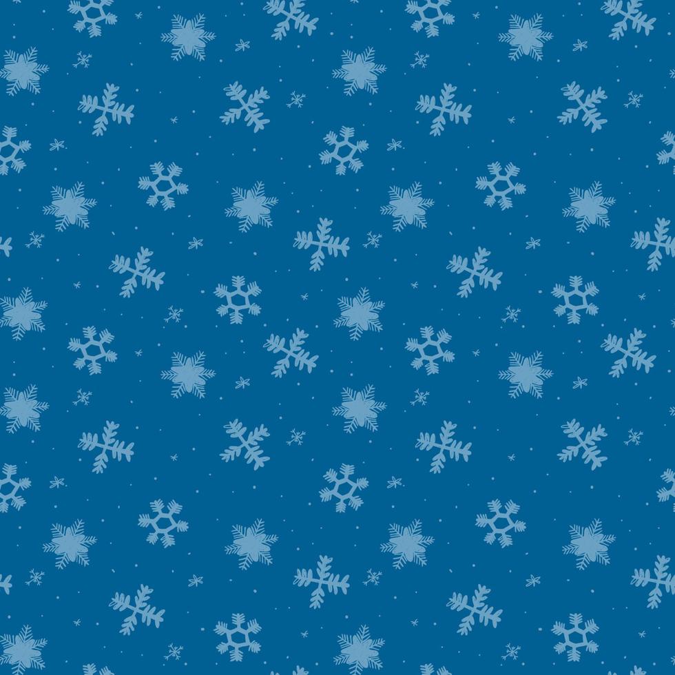 Fondo de copos de nieve cayendo. copo de nieve de patrones sin fisuras. diseño textura temporada de invierno para estampados. copos de nieve dibujados a mano. copo de nieve en estilo doodle vector
