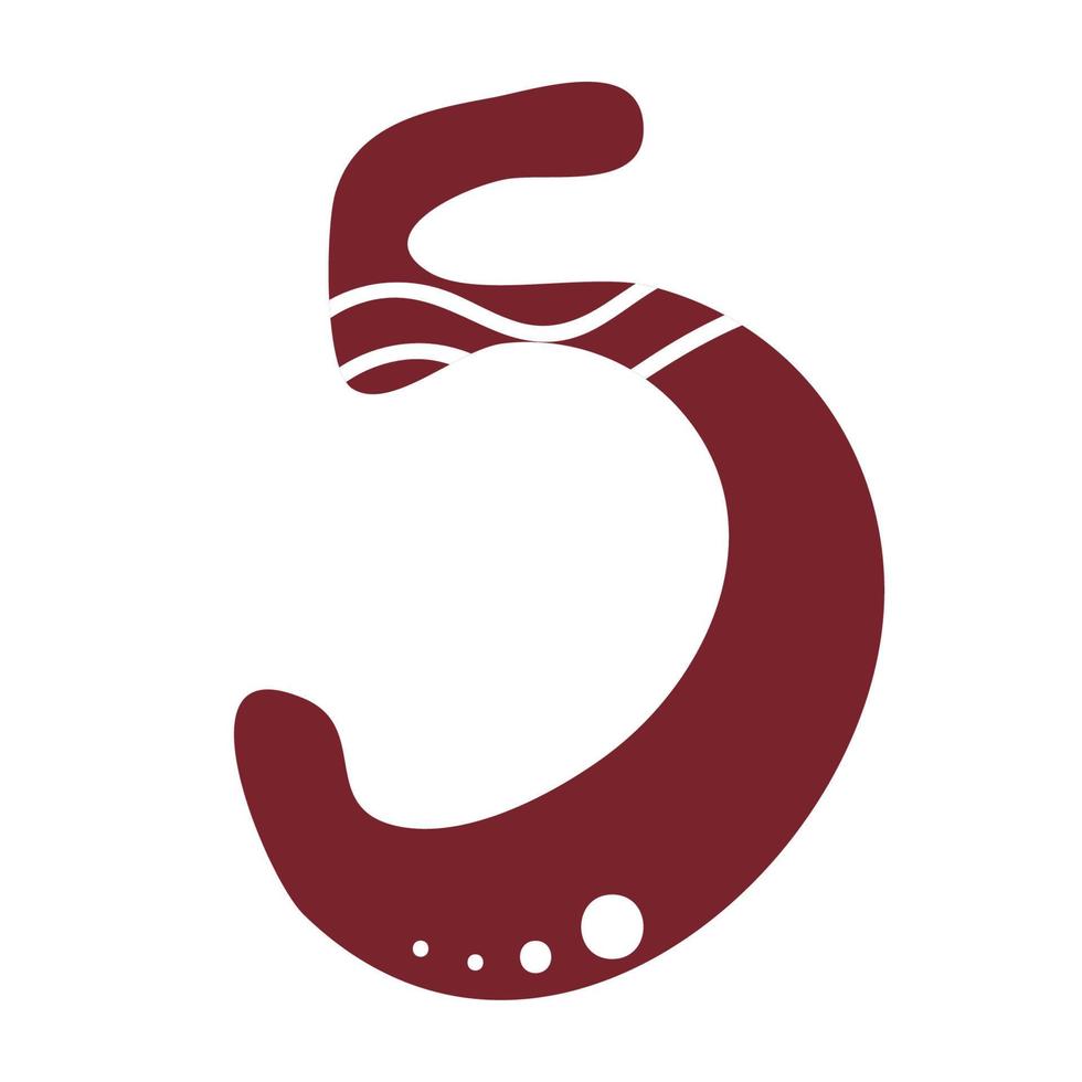 number five, numeral five simple vector