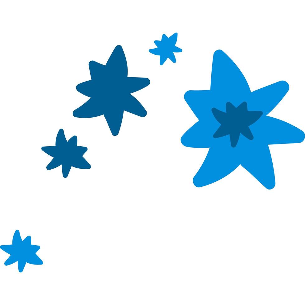 Blue new year snowflakes flat vector illustration