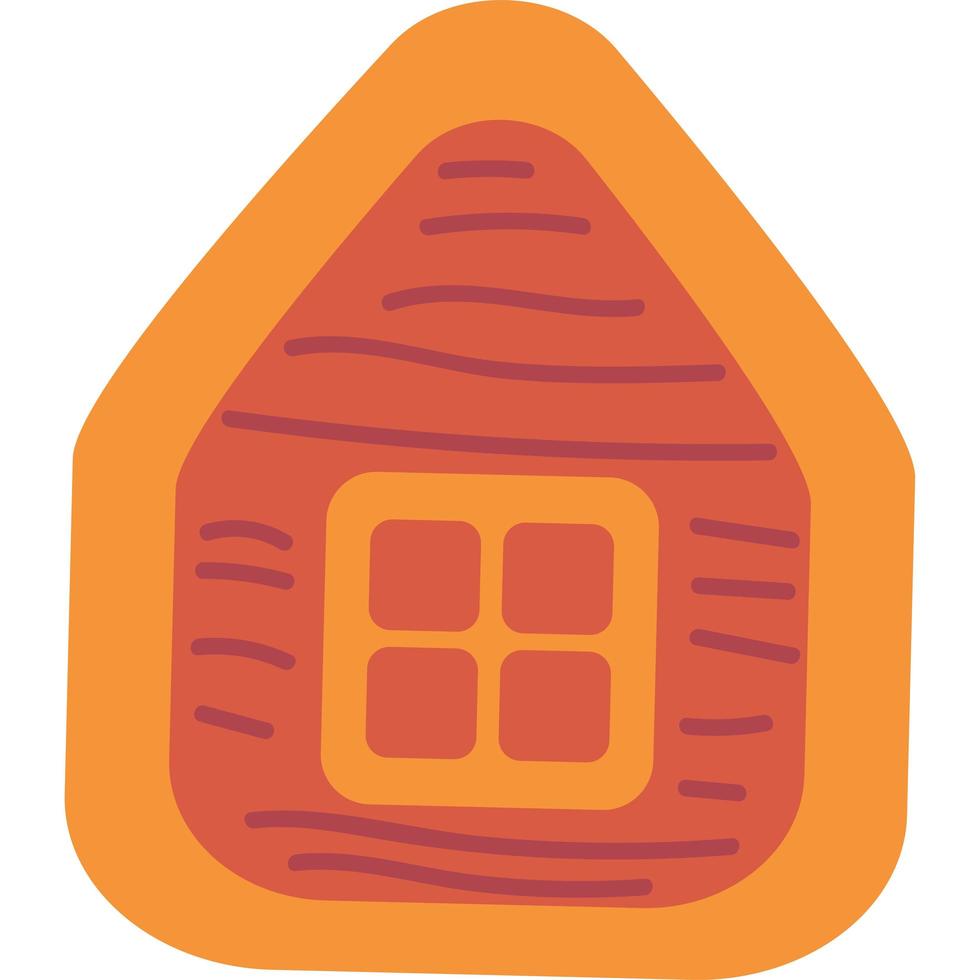 Ilustración de vector plano de galleta de casa de pan de jengibre de Navidad