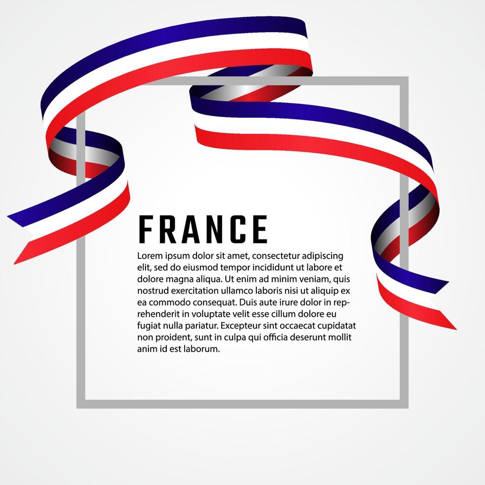 Forma de cinta plantilla de fondo de bandera de Francia vector