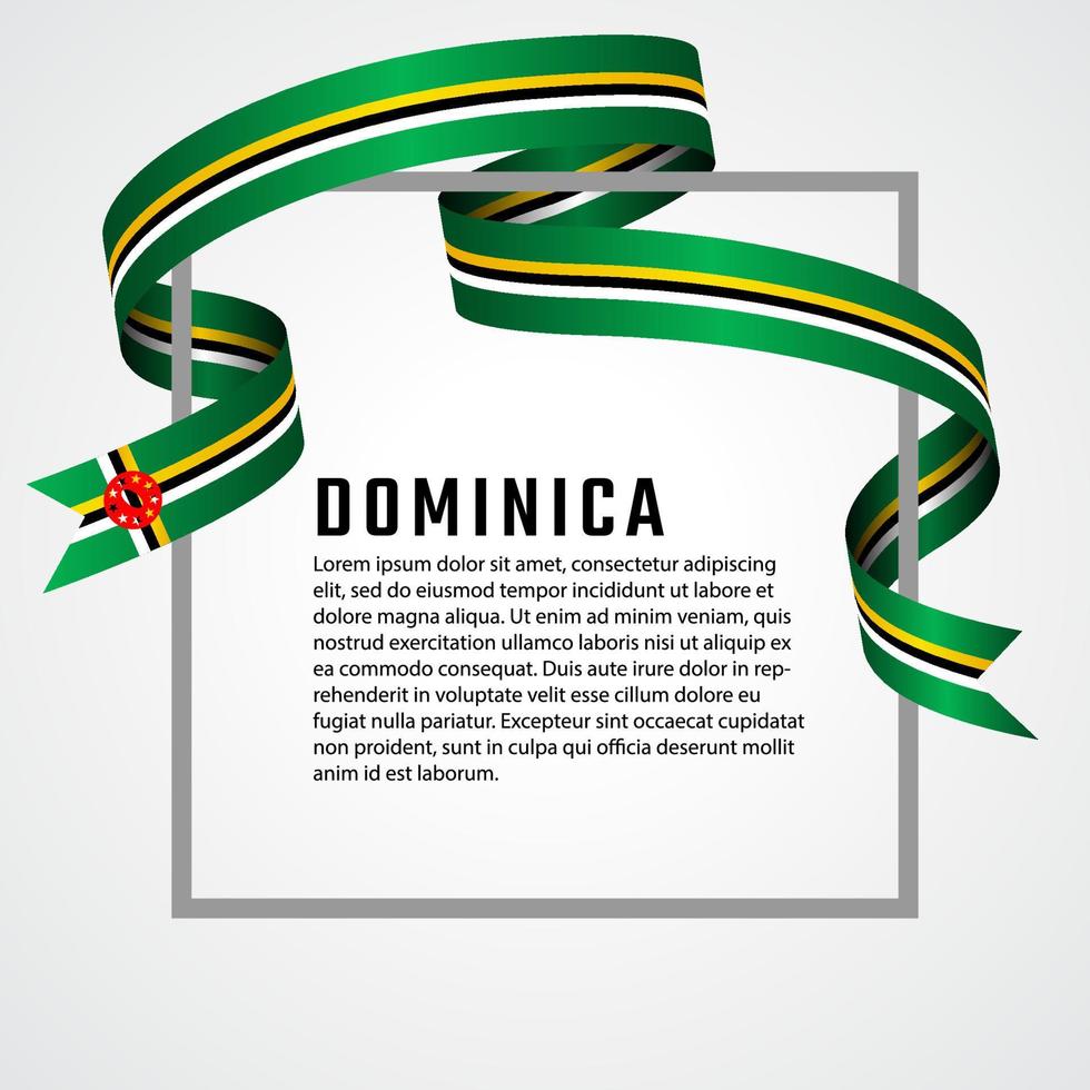 Plantilla de fondo de bandera dominicana en forma de cinta vector