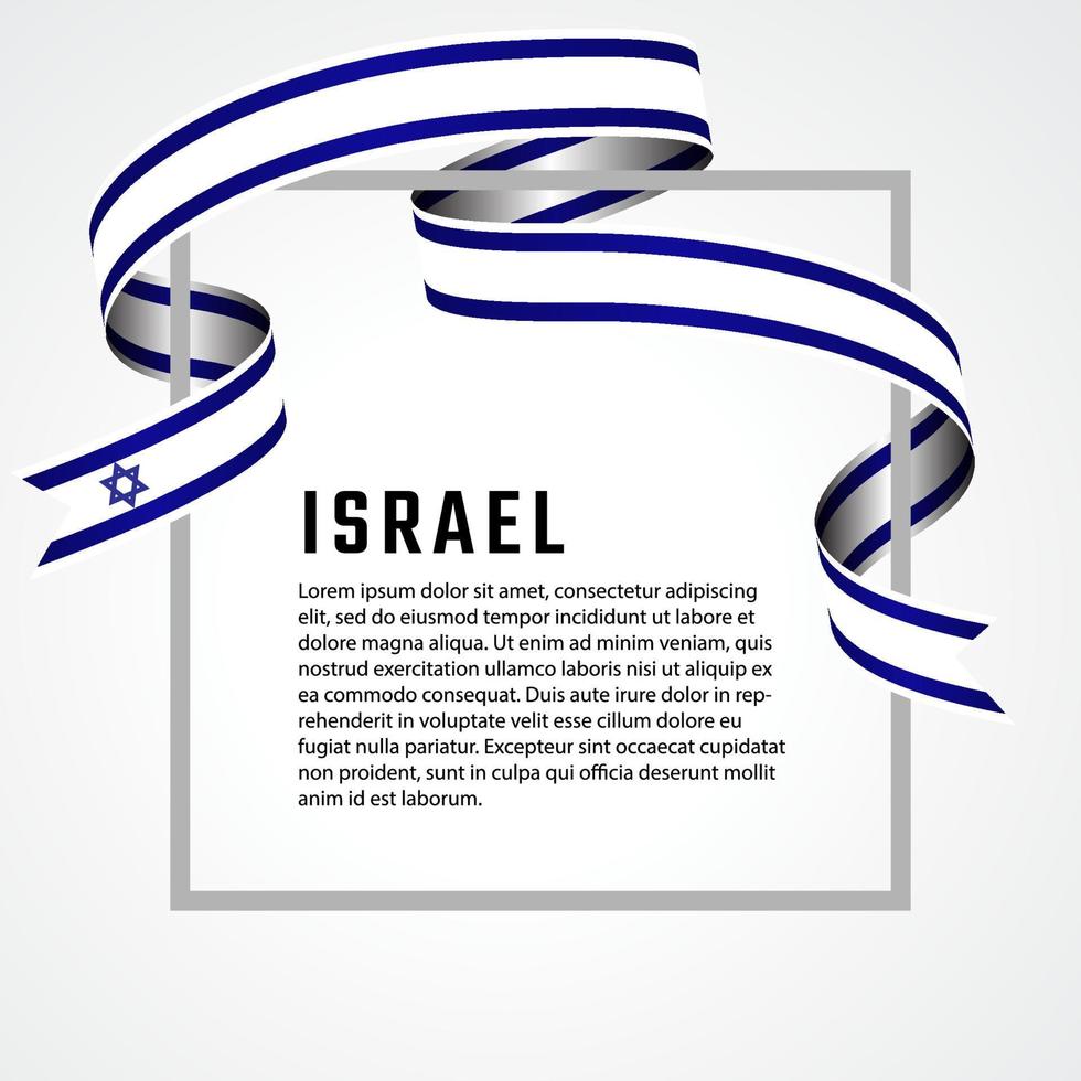 plantilla de fondo de bandera de israel de forma de cinta vector
