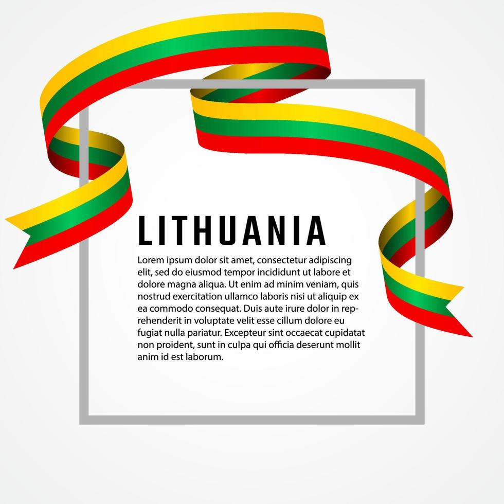 plantilla de fondo de bandera de lituania en forma de cinta vector