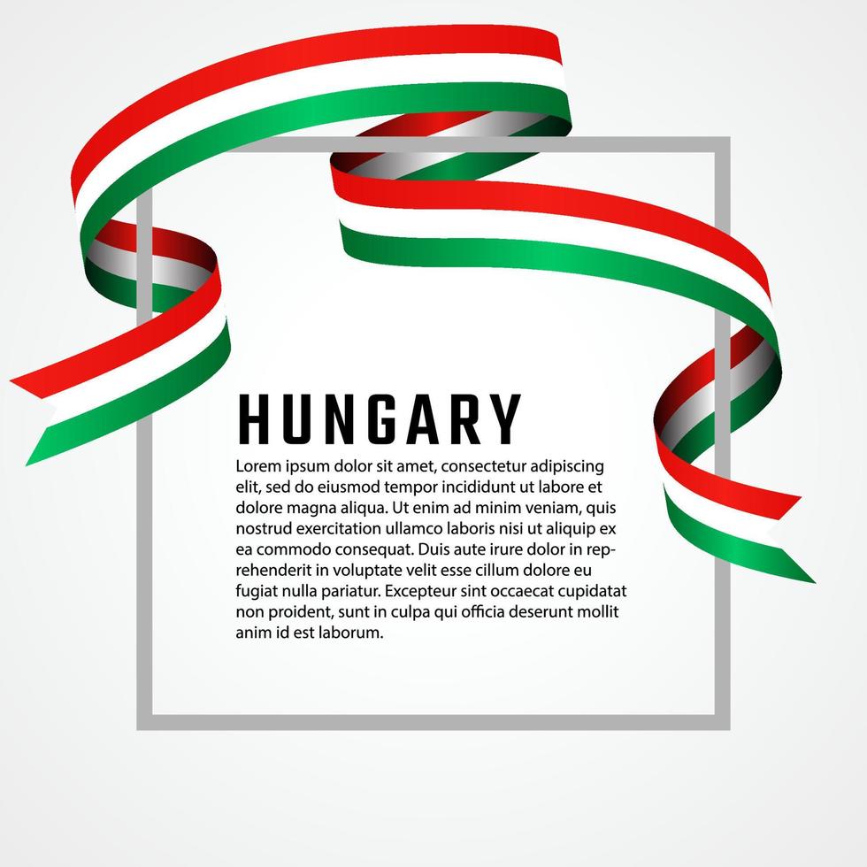 ribbon shape hungary flag background template vector