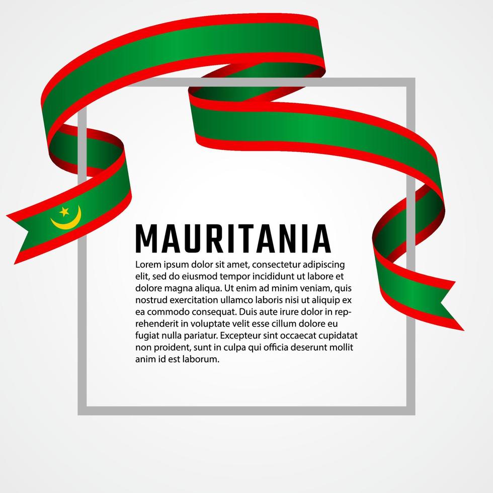 forma de cinta mauritania bandera plantilla de fondo vector