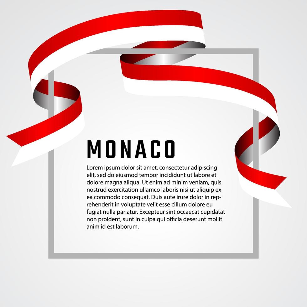 ribbon shape monaco flag background template vector
